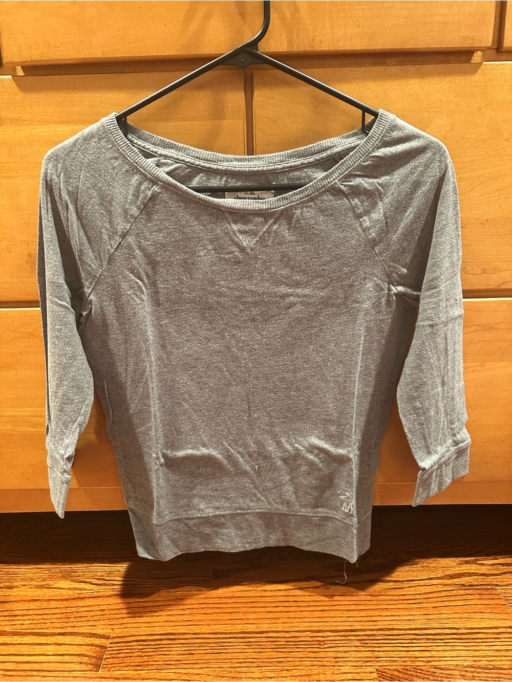 abercrombie kids Gray Long Sleeve Boatneck Top
